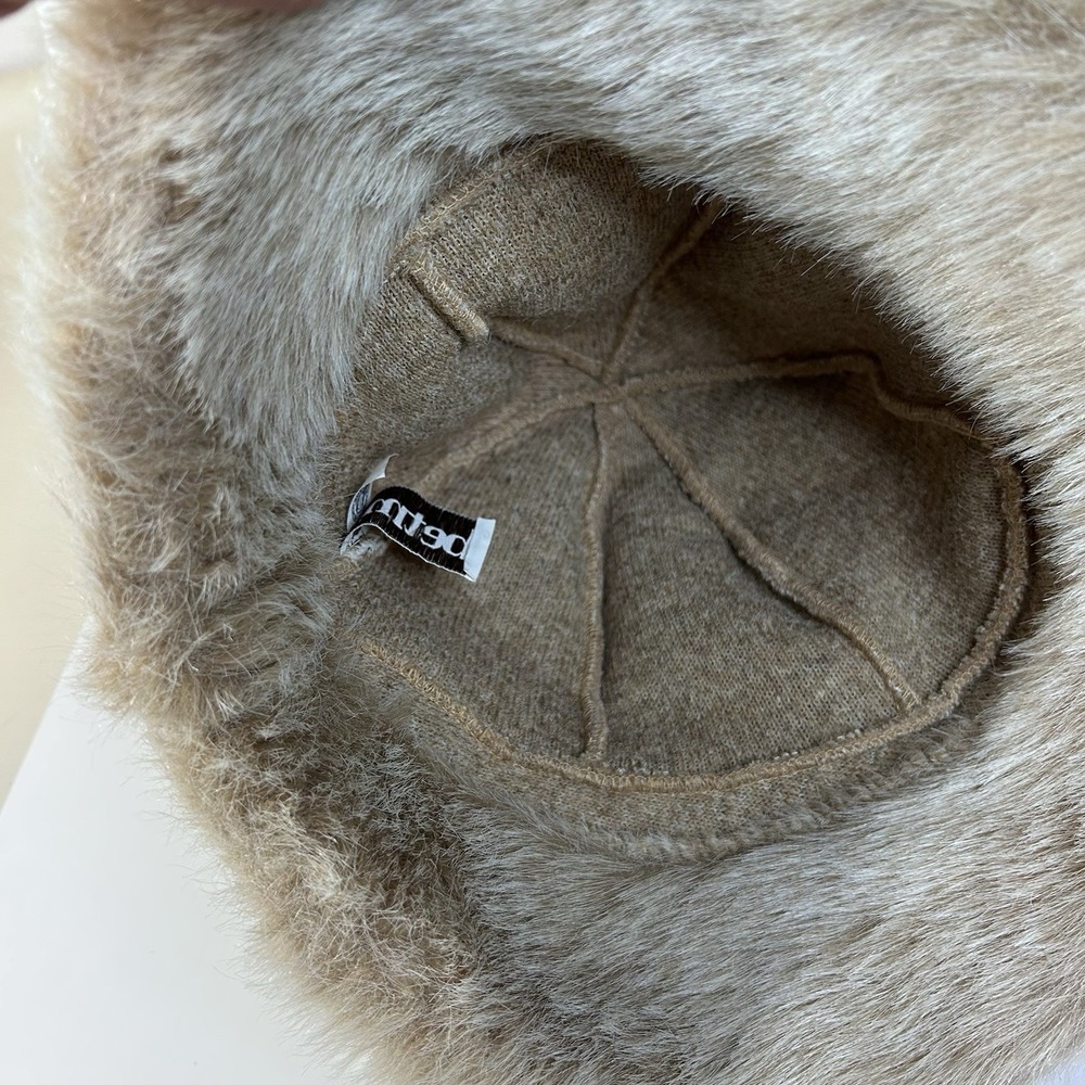 Betmar New York Vintage Faux Fur Cloche‎ Hat Beige 60s 70s Union Made USA - Picture 7 of 11